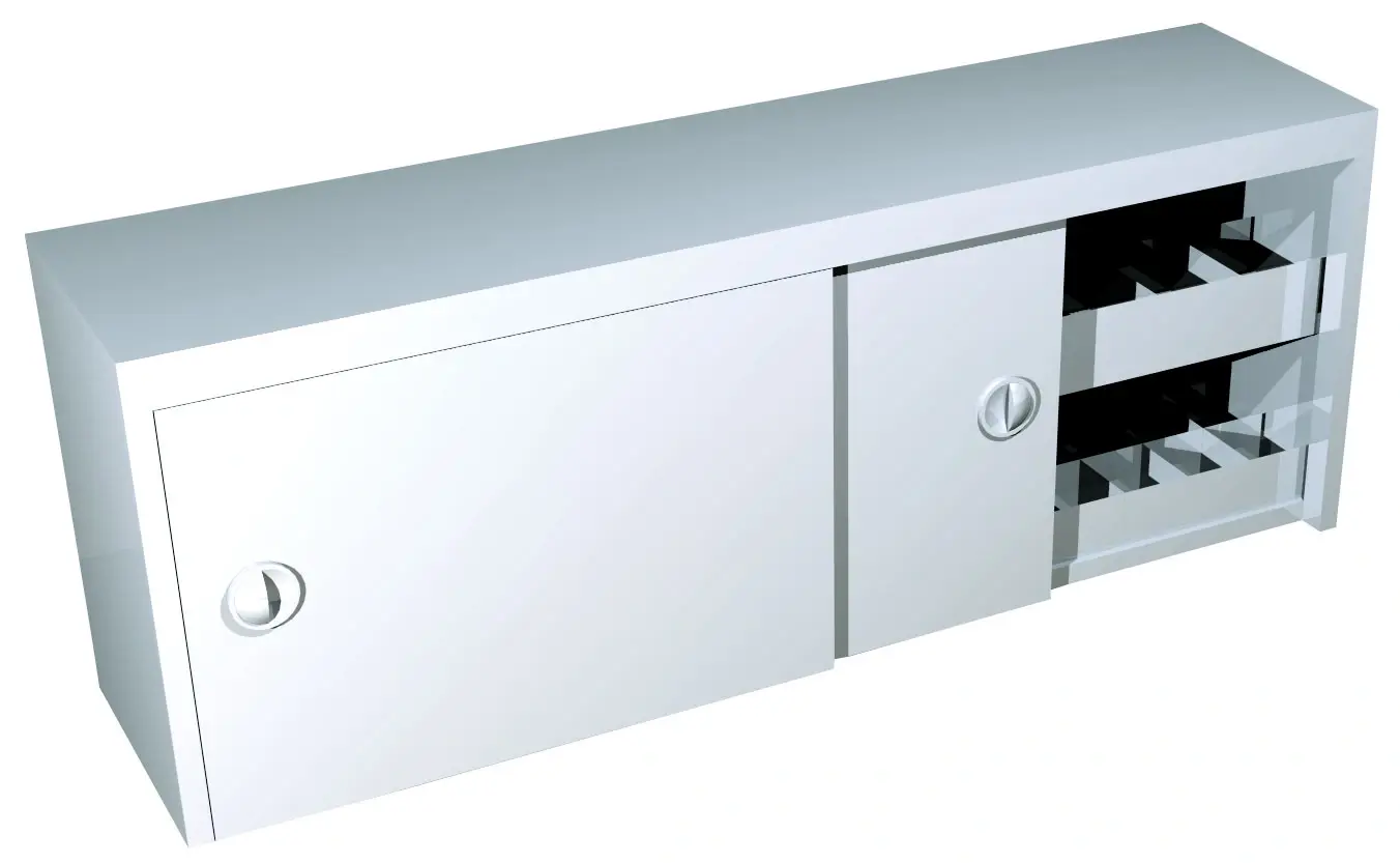 Sürgü Kapılı Duvar Dolabı Ara Raflı