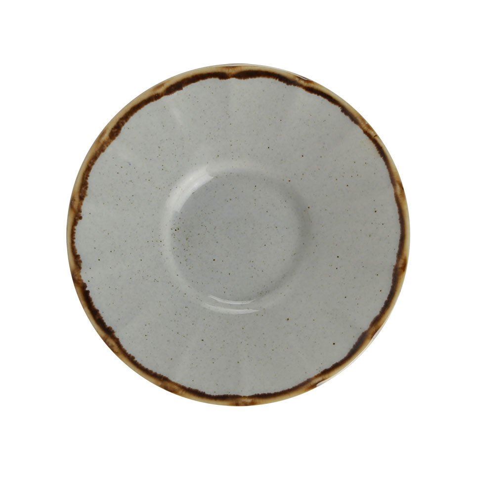 Porselen Gri Ergonomik Çay Tabak