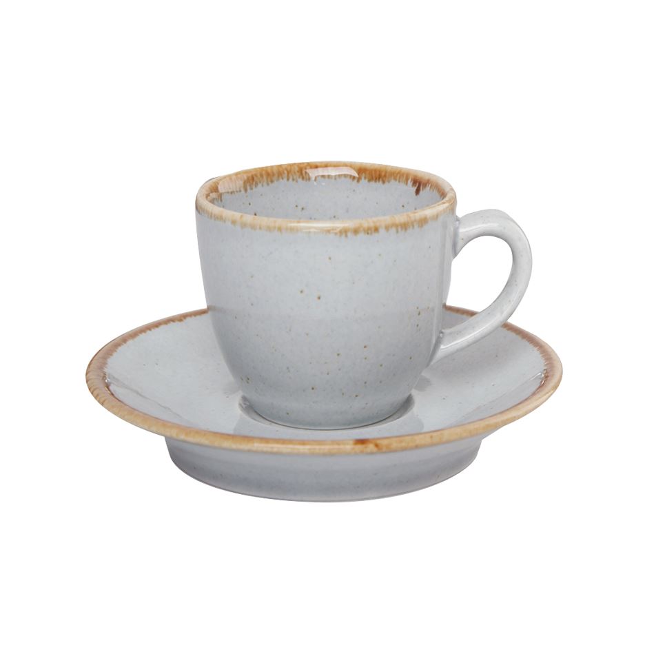Porselen Gri Kahve Fincan Takımı