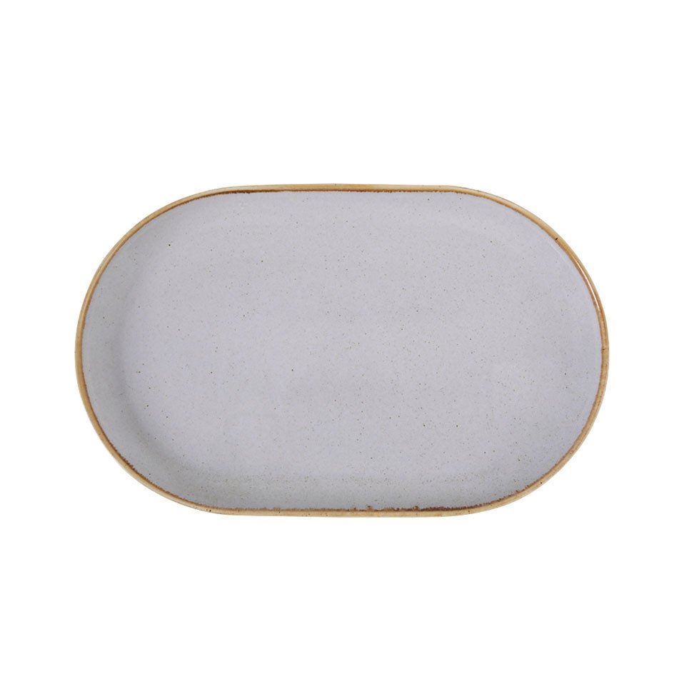 Porselen Gri Kayık Tabak