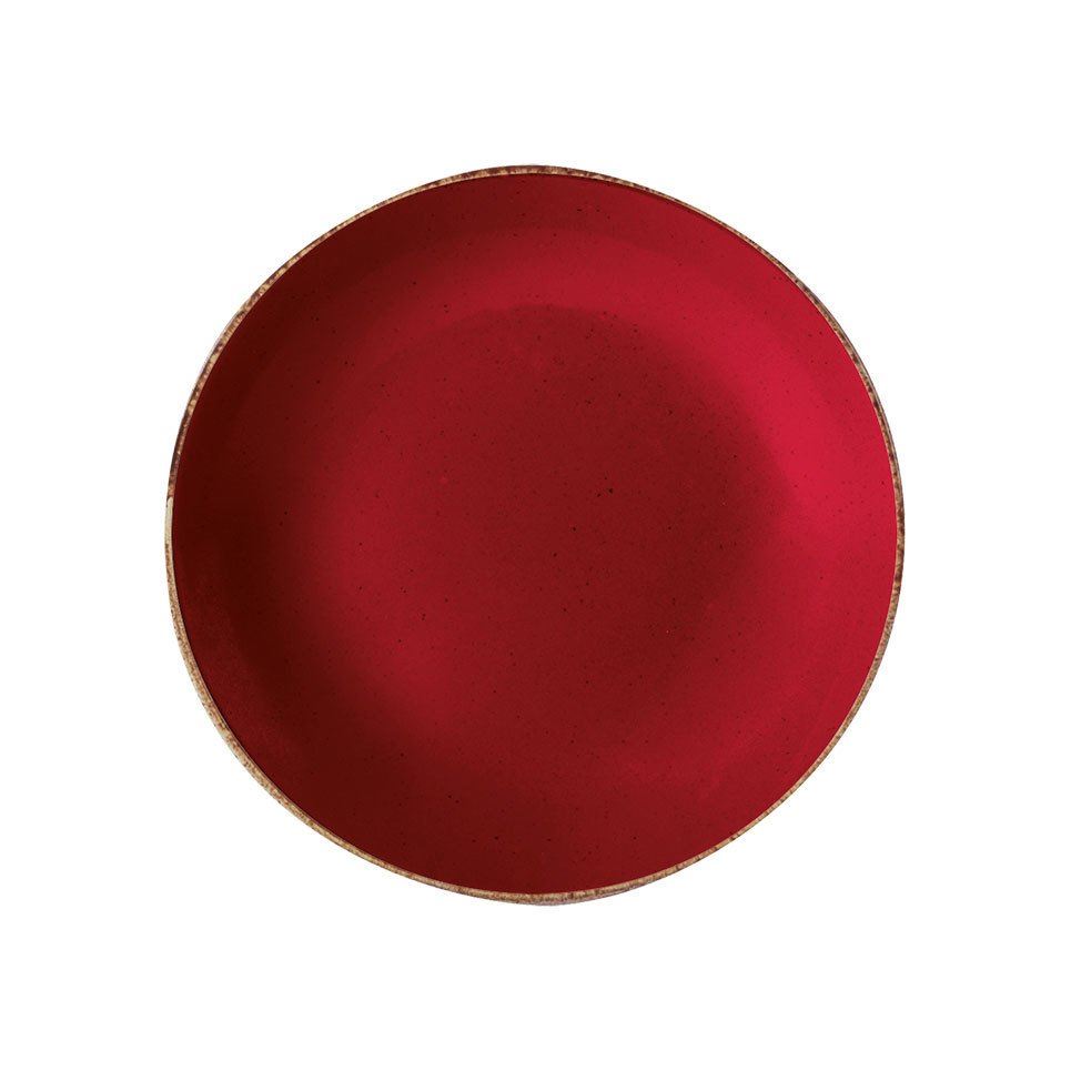 Porselen Kırmızı Çukur Tabağı