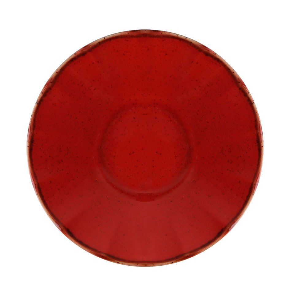Porselen Kırmızı Ergonomik Çay Tabağı