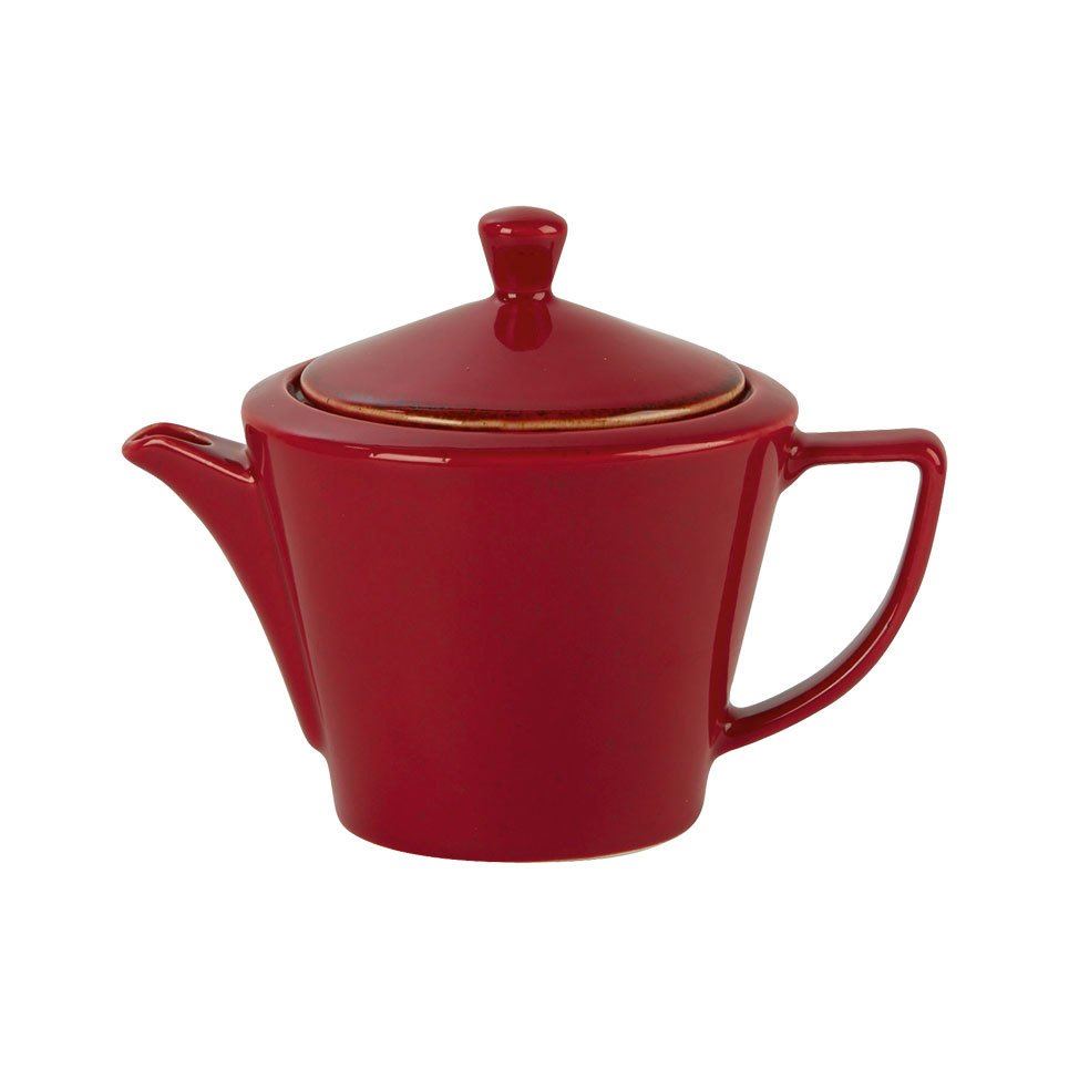 Porselen Kırmızı Kapaklı Demlik