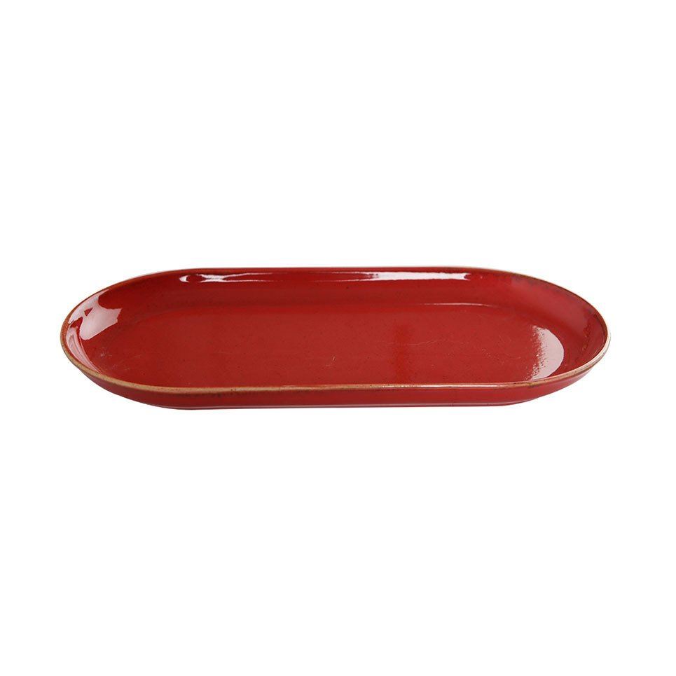 Porselen Kırmızı Kayık Tabak