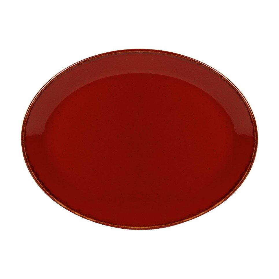 Porselen Kırmızı Kayık Tabak