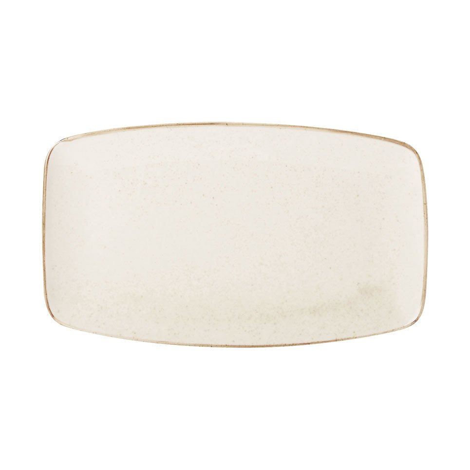 Porselen Bej Kayık Tabak