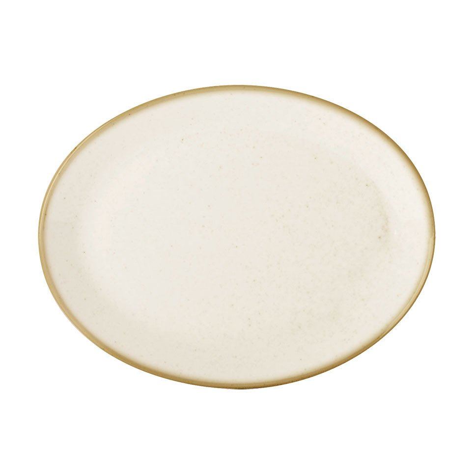 Porselen Bej Kayık Tabak