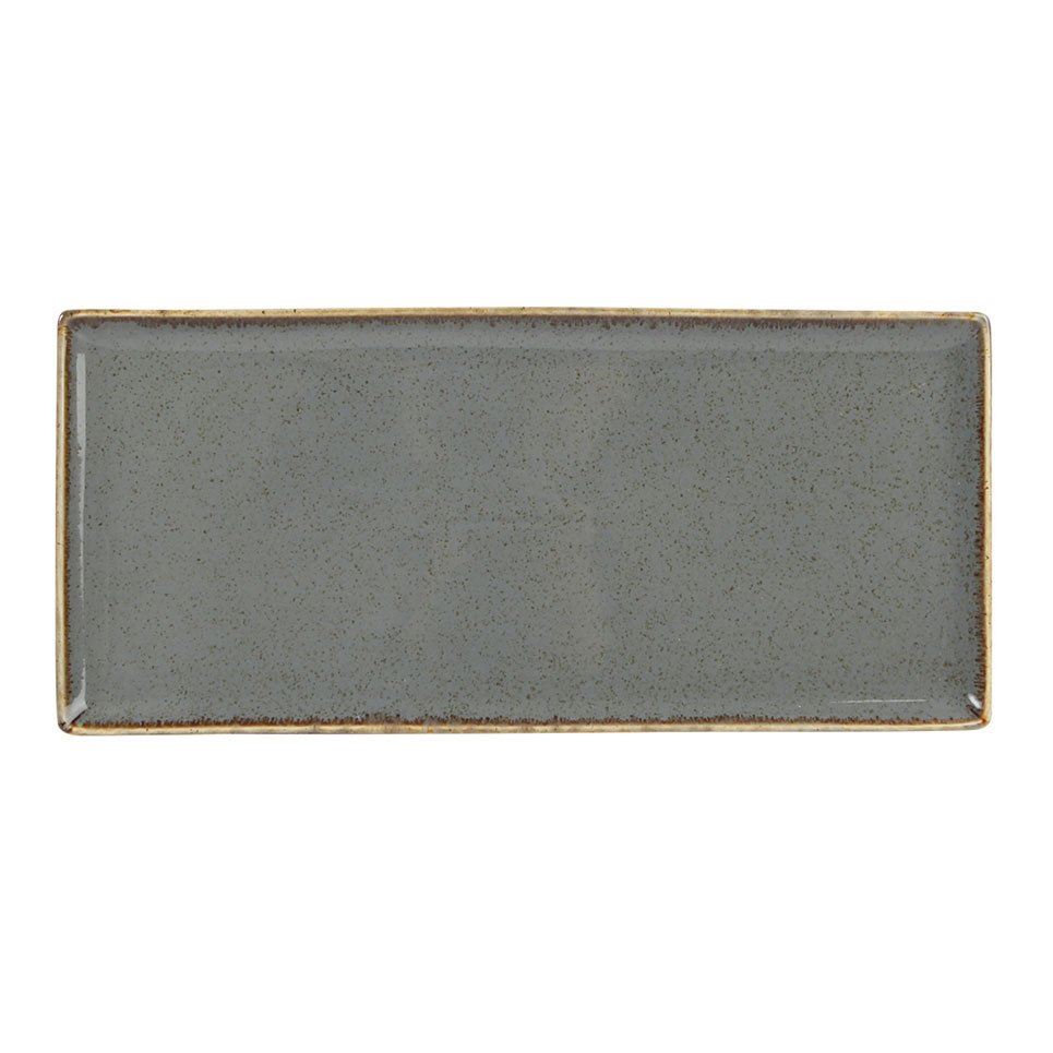 Porselen Koyu Gri Baton Pasta Tabak