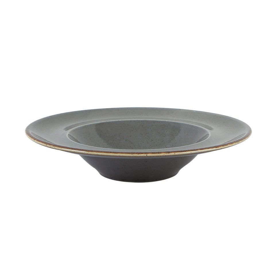Porselen Koyu Gri Çukur Tabak