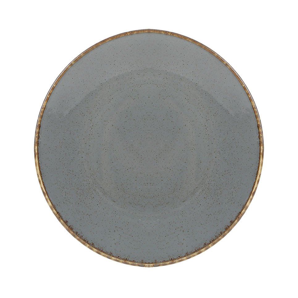 Porselen Koyu Gri Düz Tabak