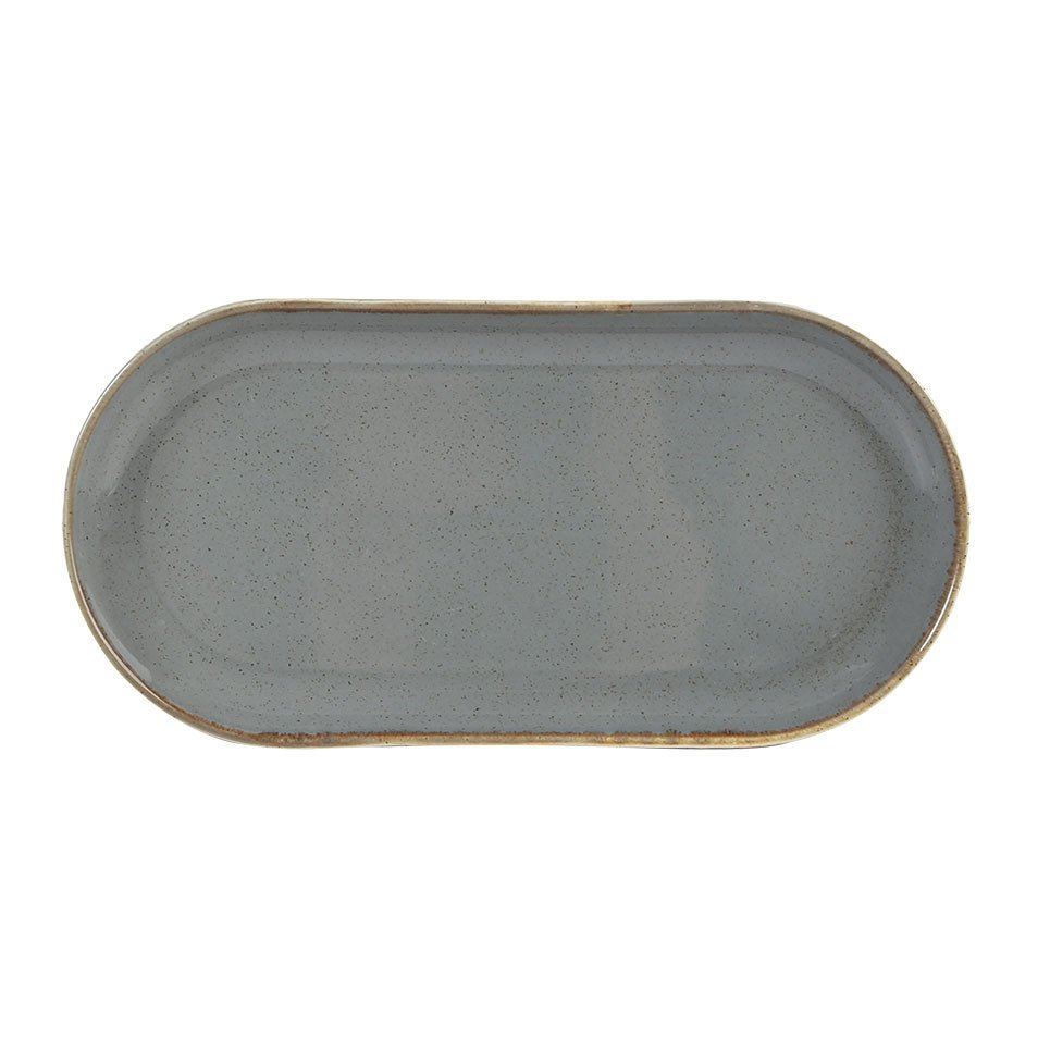 Porselen Koyu Gri Kayık Tabak