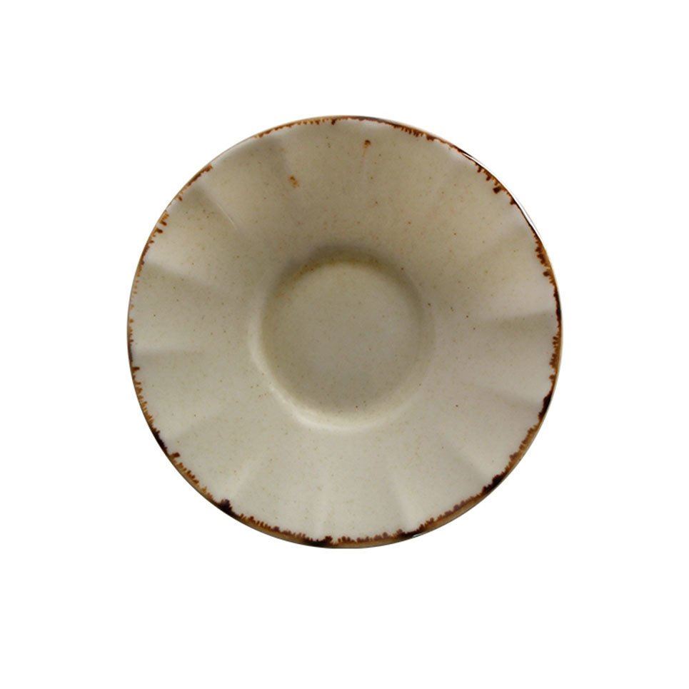 Porselen Sarı Ergonomik Çay Tabağı