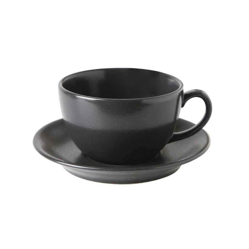 Porselen Siyah Çay Fincan Takımı