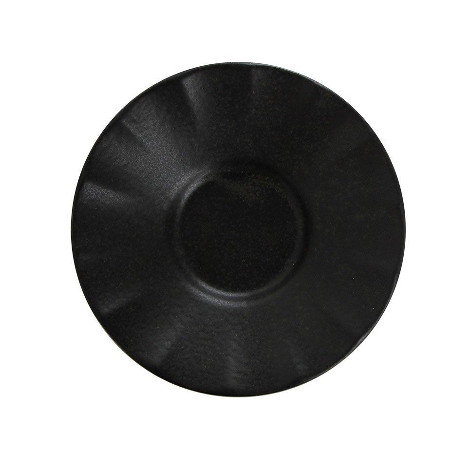 Porselen Siyah Ergonomik Çay Tabağı
