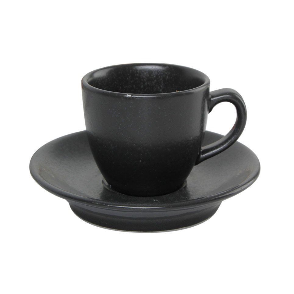 Porselen Siyah Kahve Fincan Takımı