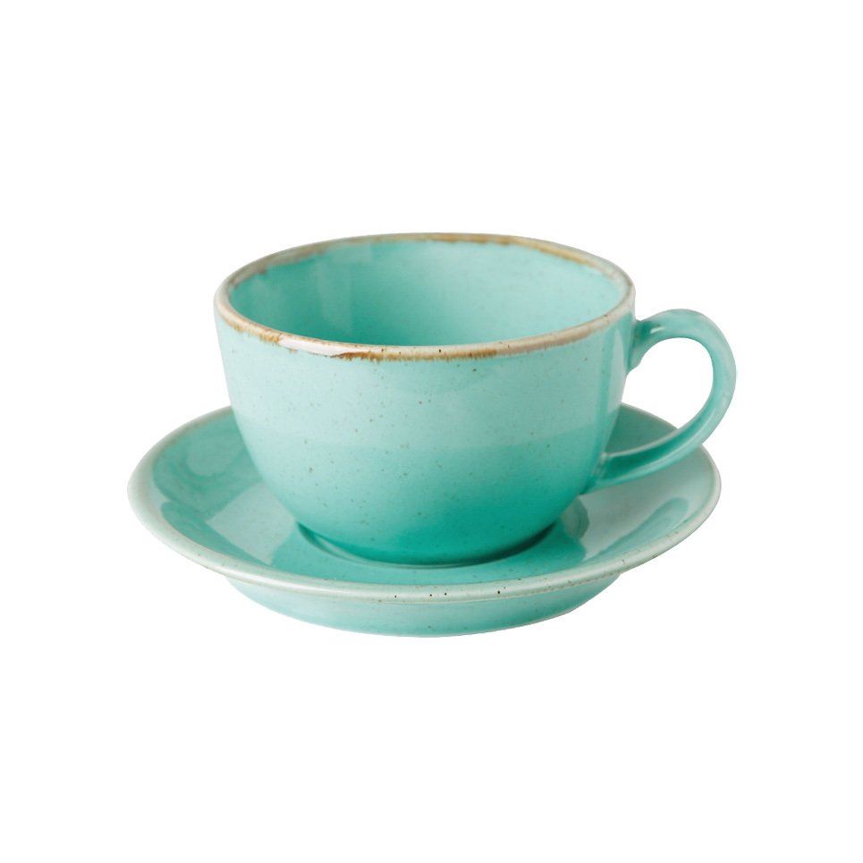 Porselen Turkuaz Çay Fincan Takımı