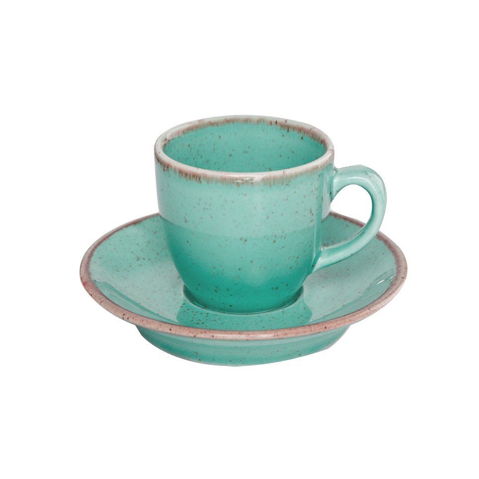 Porselen Turkuaz Kahve Fincan Takımı