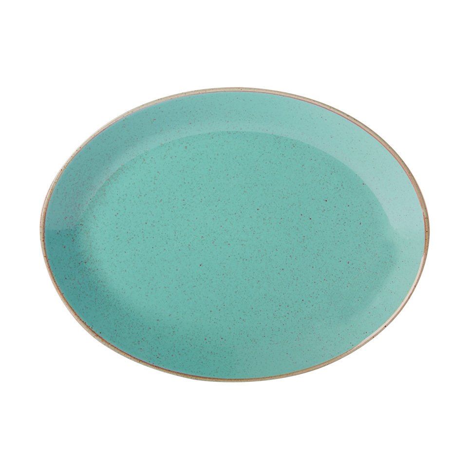 Porselen Turkuaz Kayık Tabak