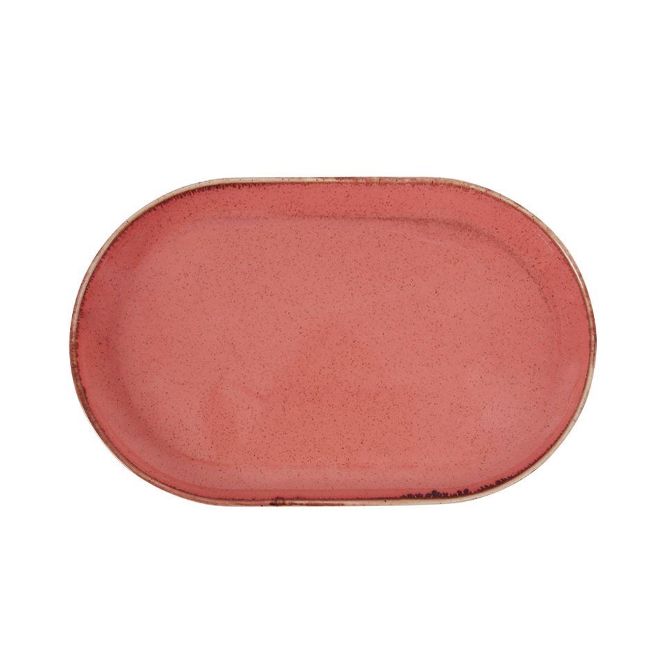 Porselen Turuncu Kayık Tabak