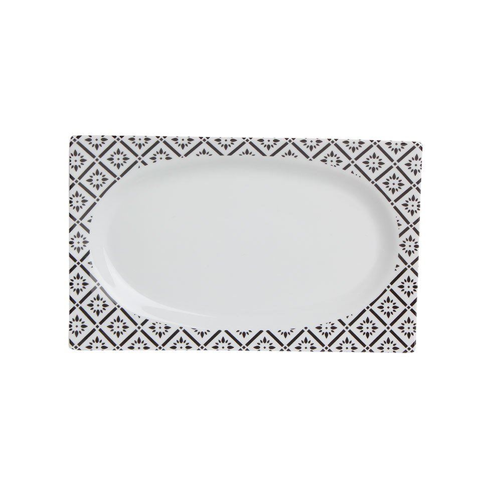 Black Touch Porselen Kayık Tabak 24 cm A+P