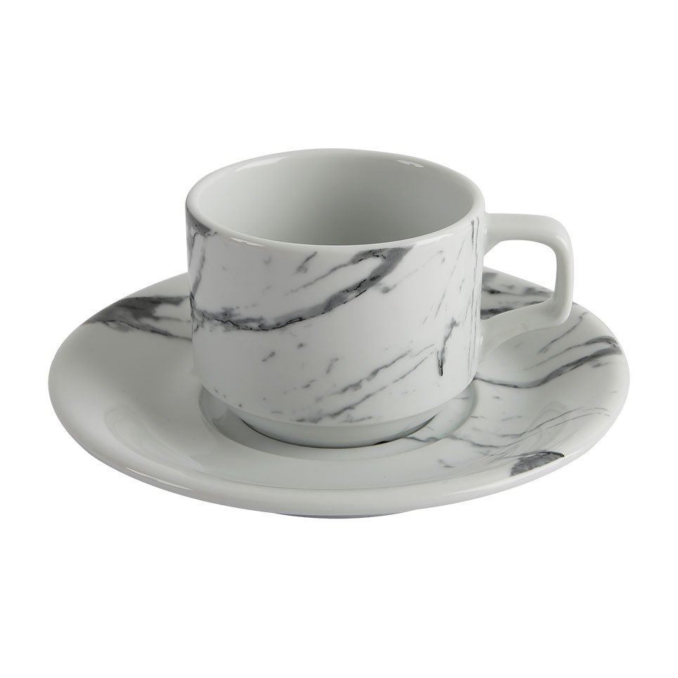 Marbly Porselen Çay Fincan Takımı 140 cc A+P