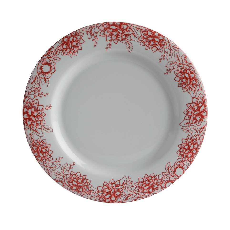 Red Manoir Porselen Düz Tabak A+P