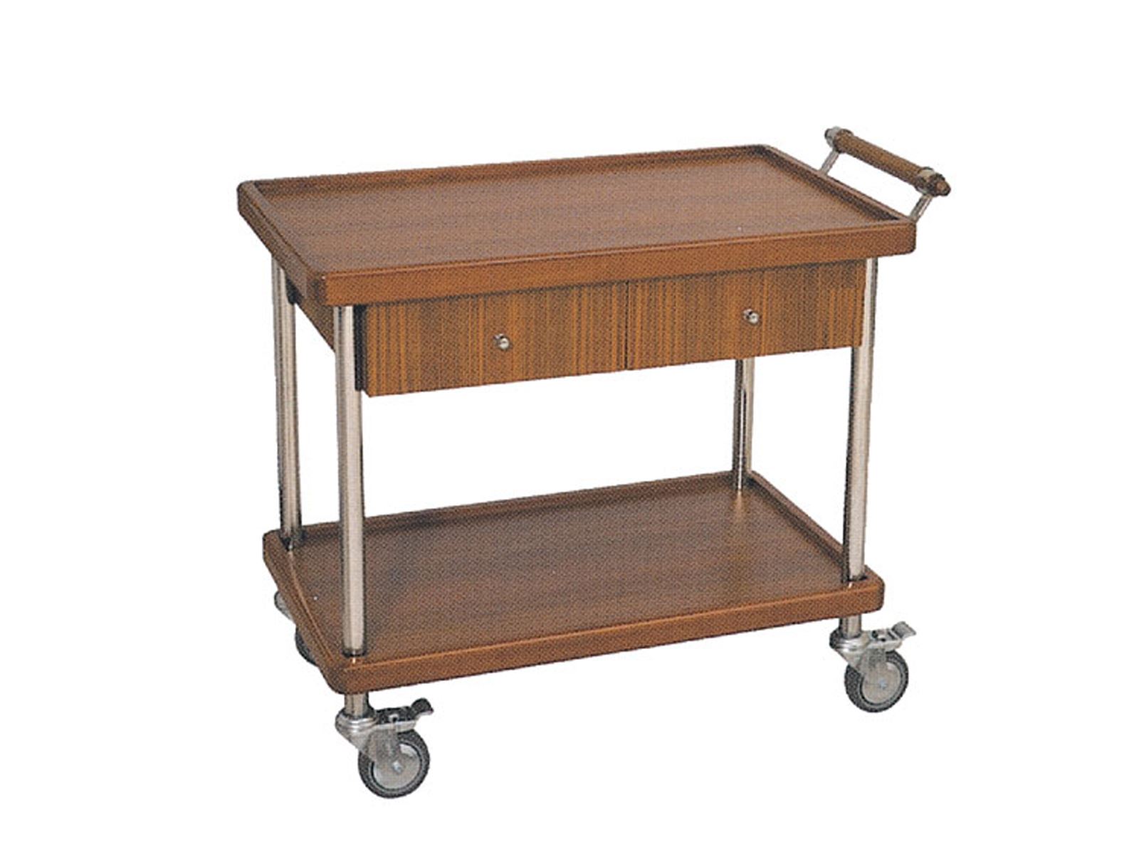 EM 126 Ahşap Servis Arabası Metal Ayaklı