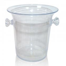 Biradlı Akrilik Şişe Kovası, 21x21.5 cm, Şeffaf