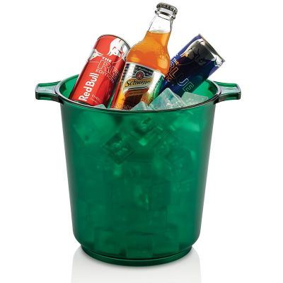Biradlı Akrilik Şişe Kovası, 28x23x23 cm, Yeşil