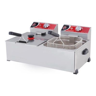 SilverInox Fritöz, 8+8 L, Elektrikli