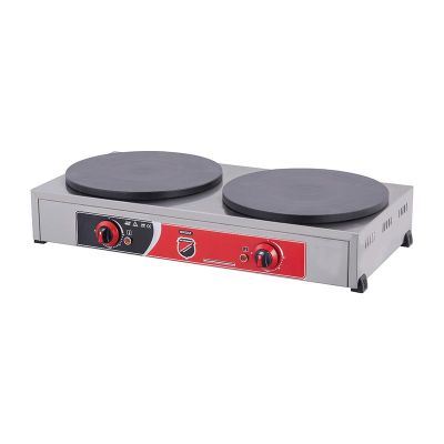 SilverInox Pleyt Krep Makinesi, İkili, 40 cm, Doğalgazlı, Inox