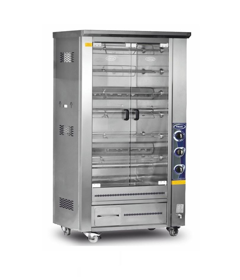 PI4/M011B Gazlı Çift Vitrinli Lavtaşlı Piliç Makinesi