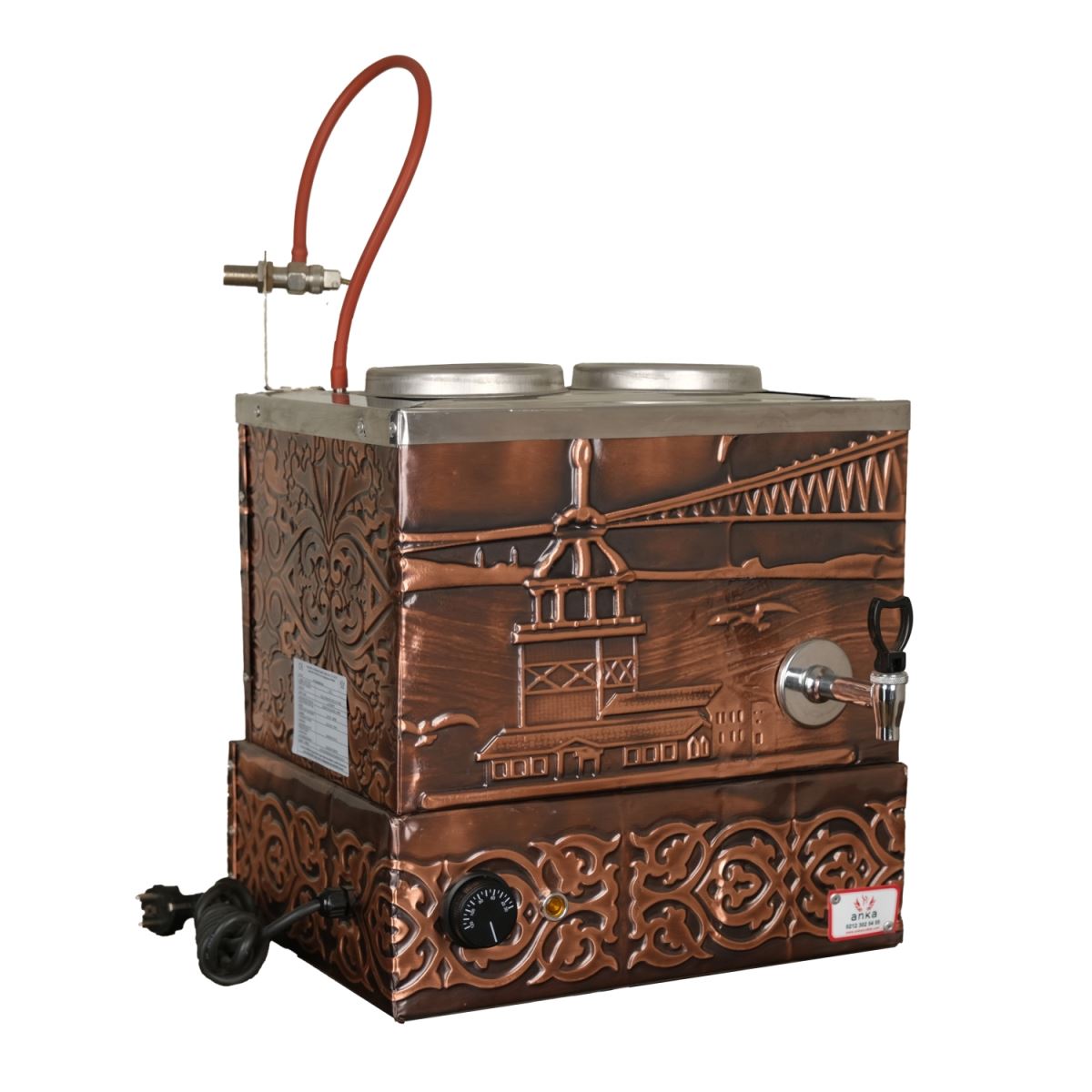 Eko Bakır Çay Kazanı 2 Demlikli