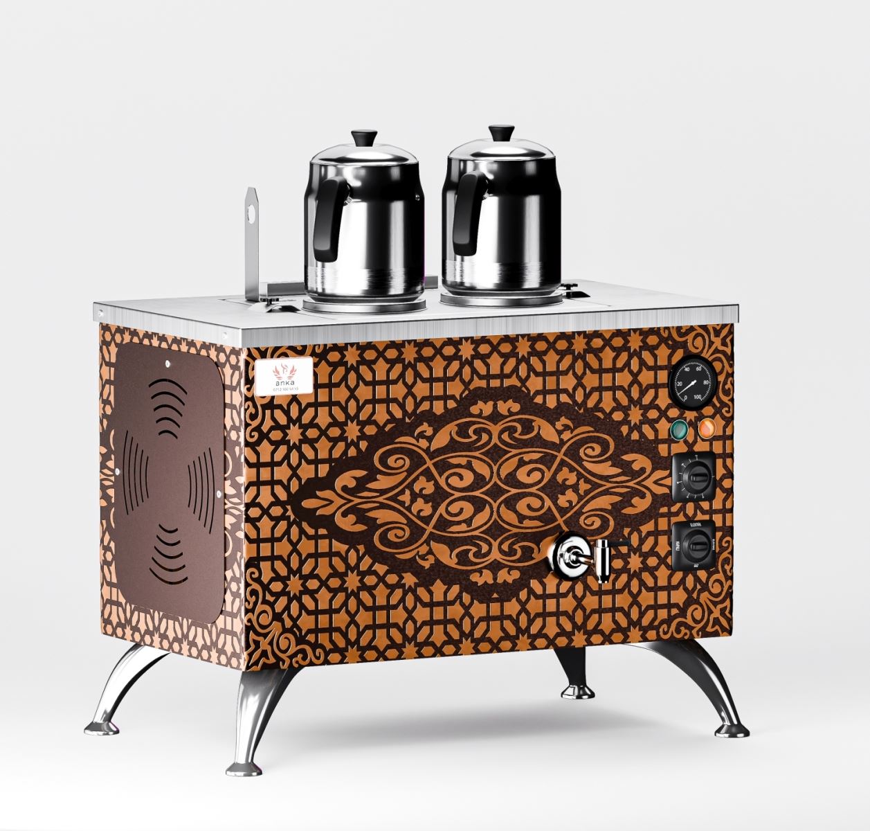 Bakır Pro Compact Elektrikli 2 Demlikli