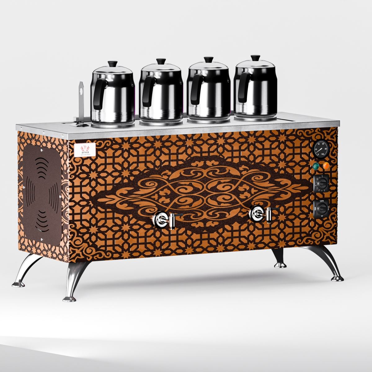 Bakır Pro Compact Elektrikli 4 Demlikli