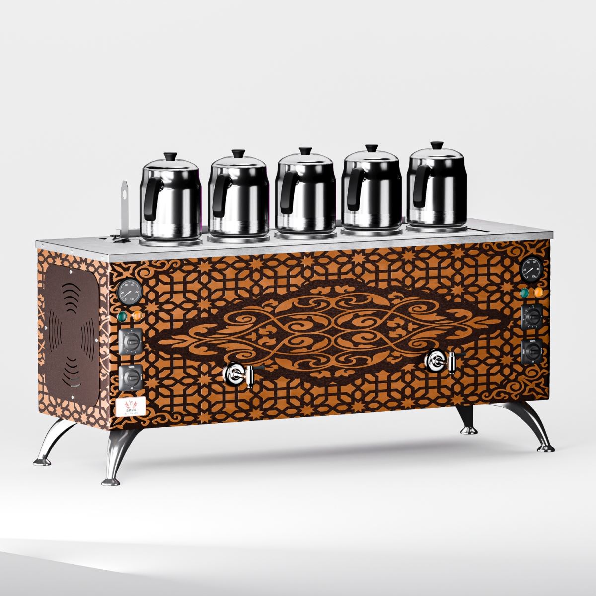 Bakır Pro Compact Elektrikli 5 Demlikli