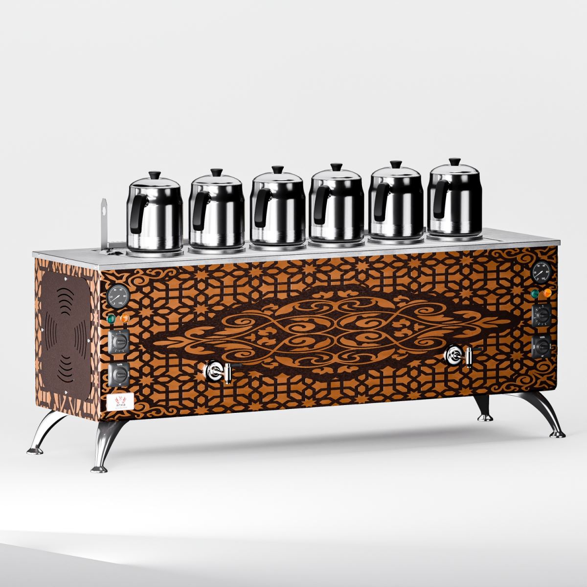 Bakır Pro Compact Elektrikli 6 Demlikli