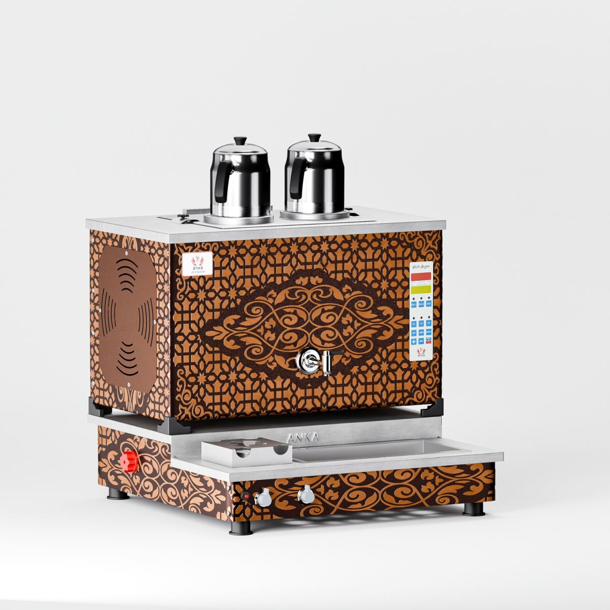 Bakır Pro Plus Hibrit Smart Çay Kazanı 2 Demlikli