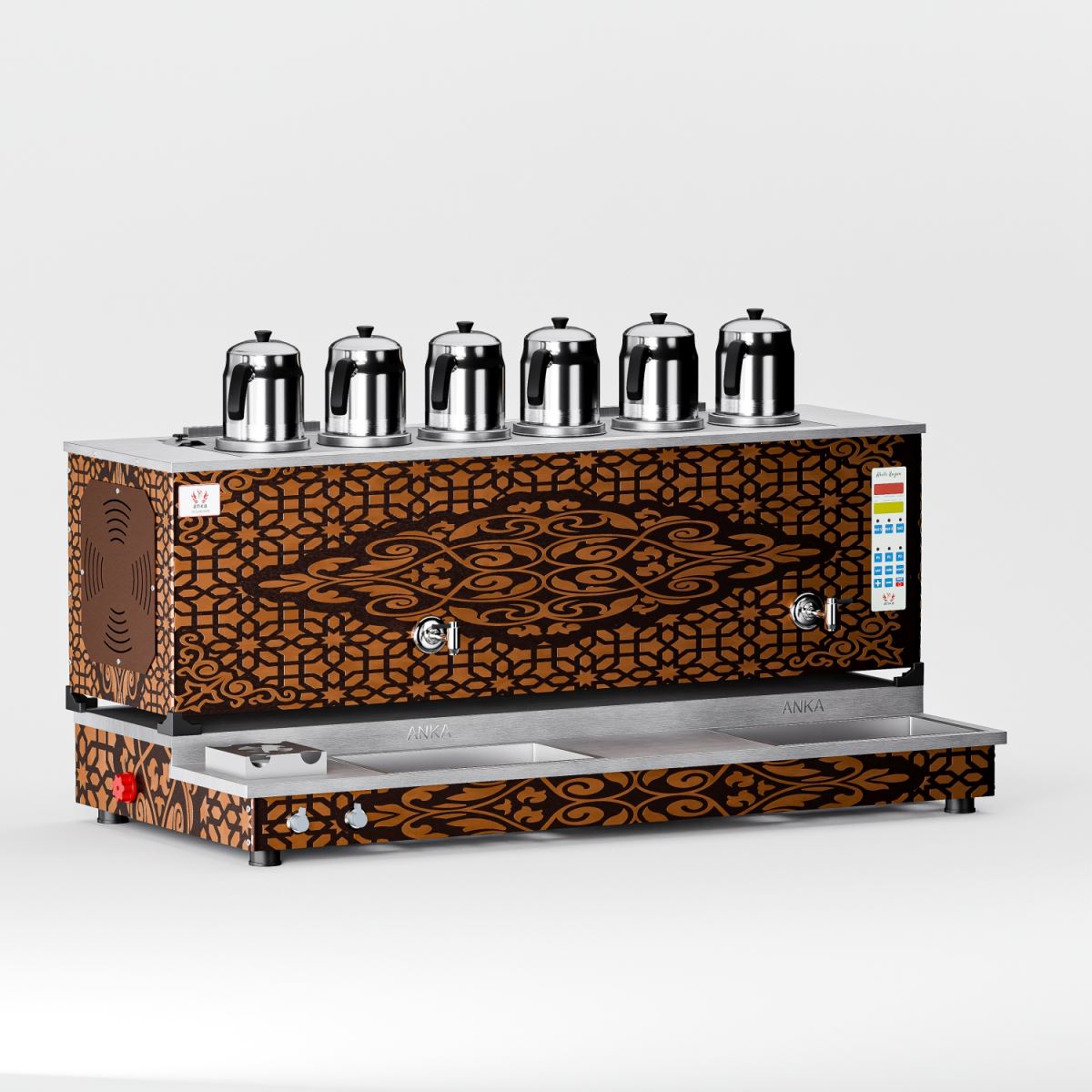 Bakır Pro Plus Hibrit Smart Çay Kazanı 6 Demlikli