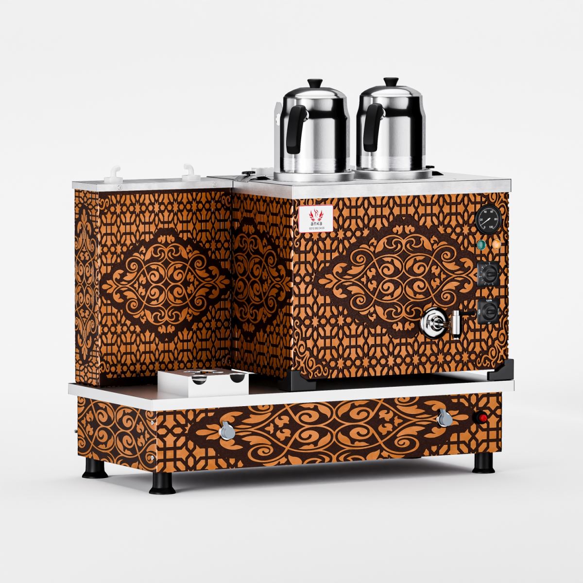 Bakır Turbo Hibrit Çay Kazanı 2 Demlikli