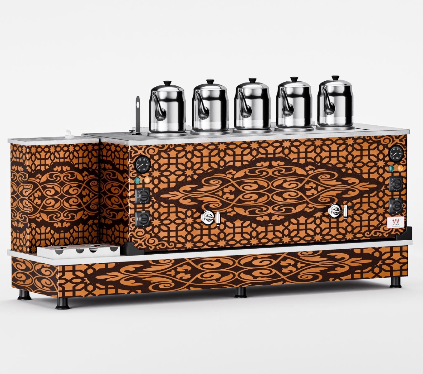 Bakır Turbo Hibrit Çay Kazanı 5 Demlikli