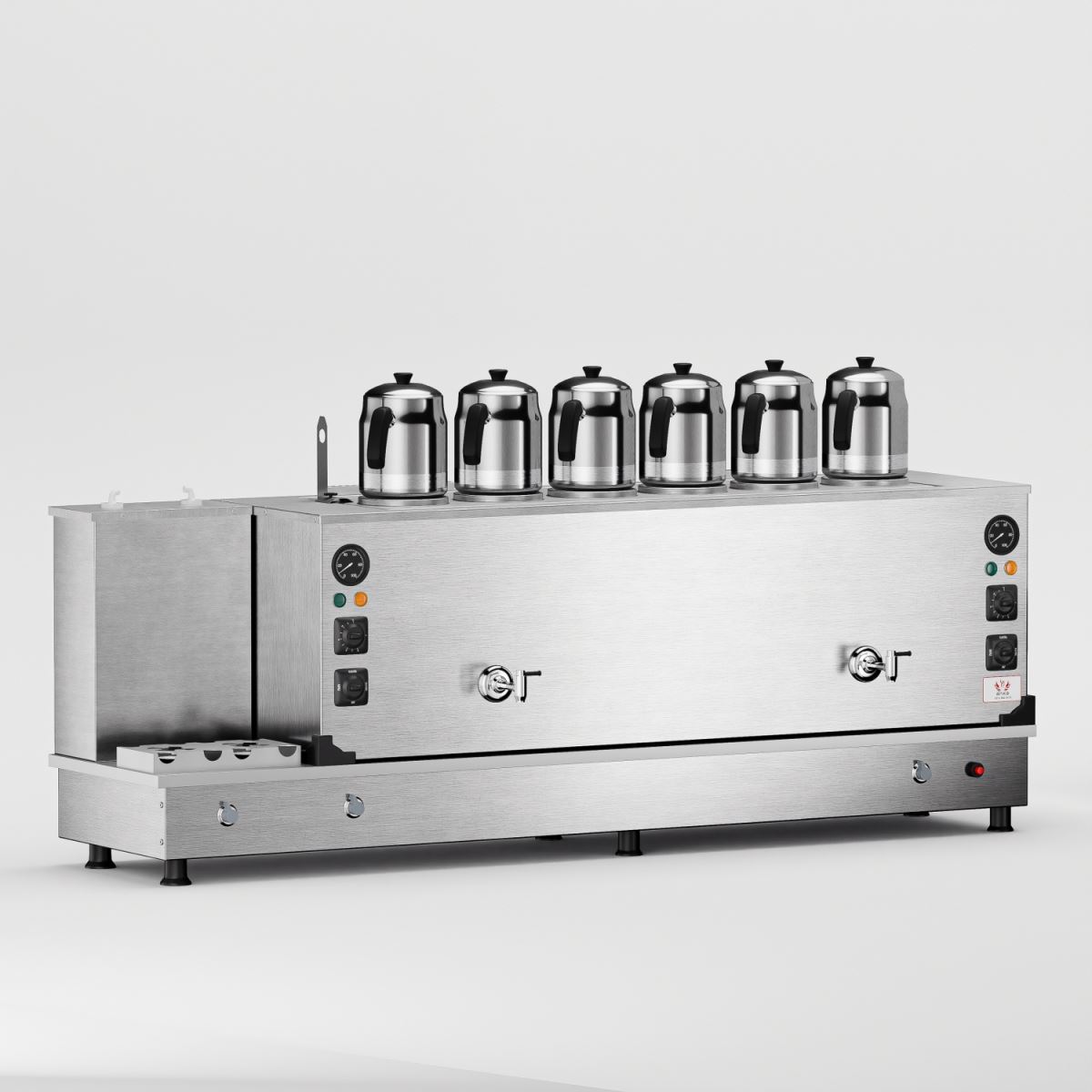 Inoks Turbo Hibrit Çay Kazanı 6 Demlikli