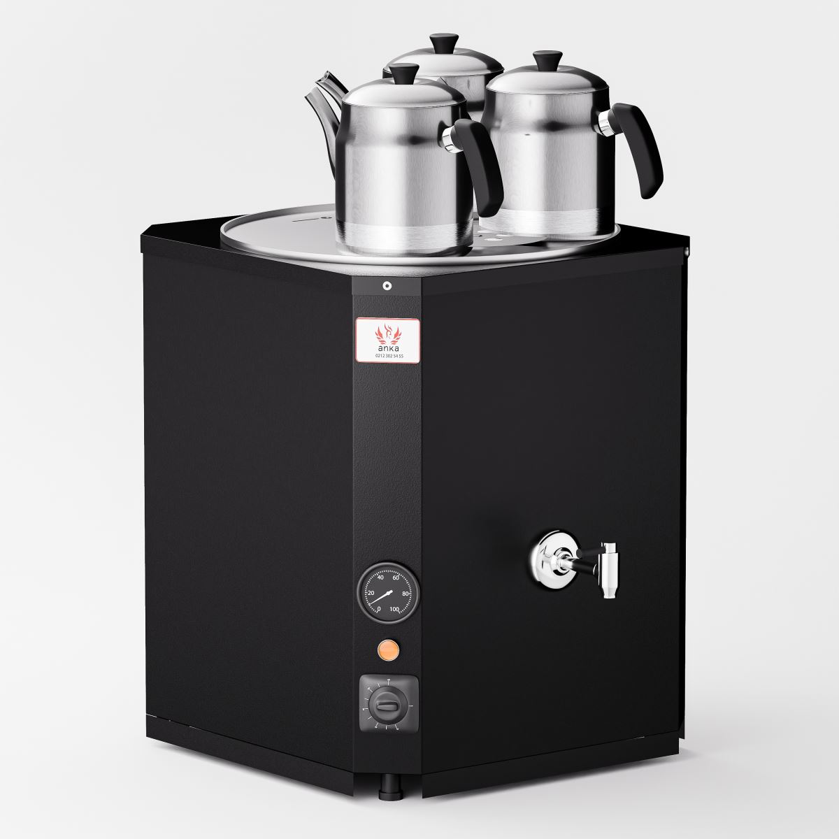 Black Yeni Nesil Jumbo Çay Makinesi 3 Demlikli