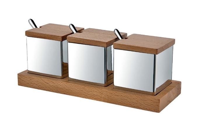 3'lü Kare Baharatlık Takımı (Malt-Parlak)