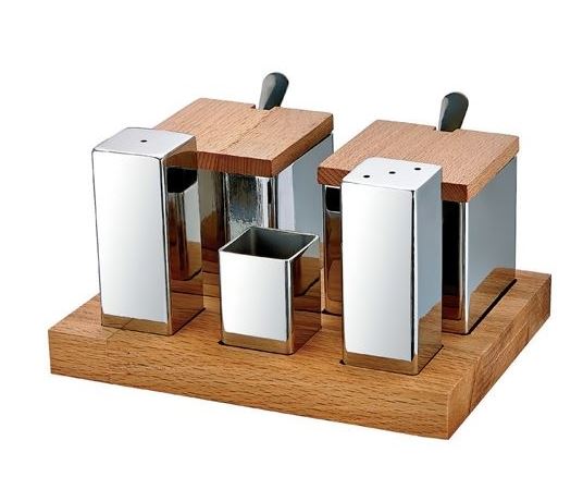 5'li Kare Tuzluk -Baharatlık Takımı (Malt-Parlak)