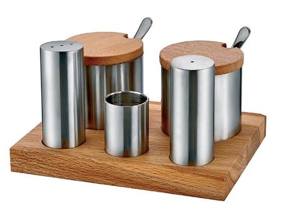 5'li Yuvarlak Tuzluk-Baharatlık Takımı (Mat-Parlak)