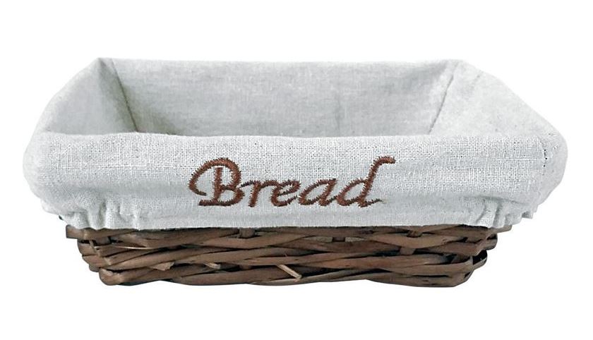 Naturel Hasır Bezli Ekmek Sepeti (Dikdörtgen)