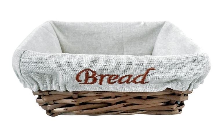 Naturel Hasır Bezli Ekmek Sepeti (Kare)
