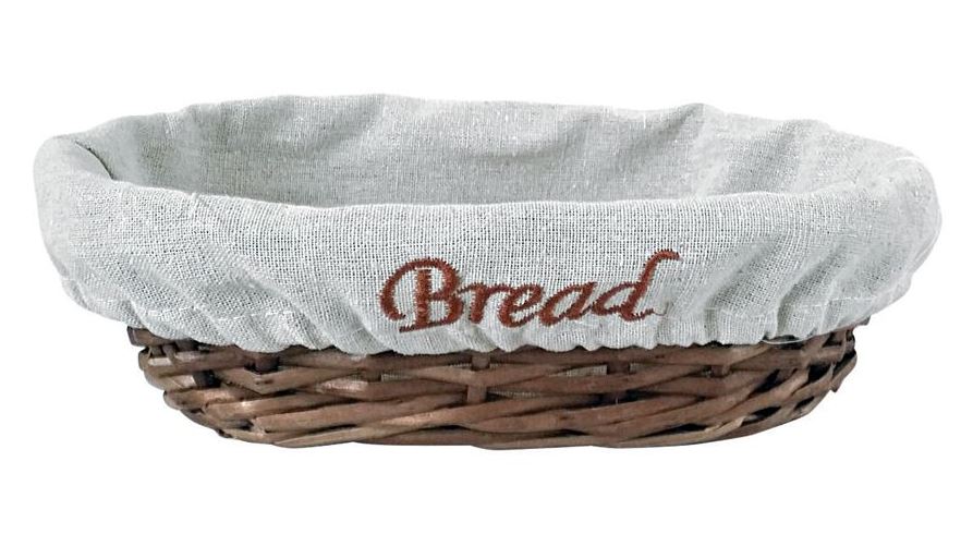 Naturel Hasır Bezli Ekmek Sepeti (Oval)