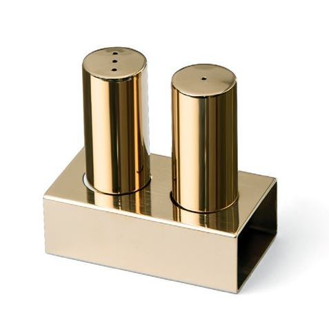 2'li Yuvarlak İnce Tuzluk Takımı (Altın)